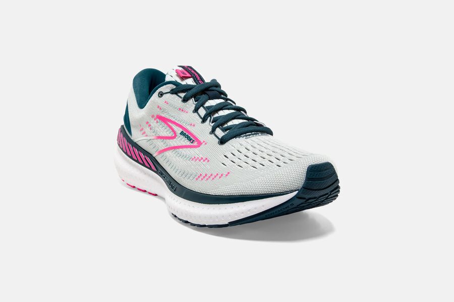 Brooks Glycerin GTS 19 Road Running Shoes Womens White/Pink 607821-TWM